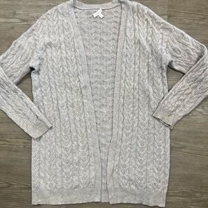 Garent Hill Gray Cashmere Cable Knit Women's Sweater Large